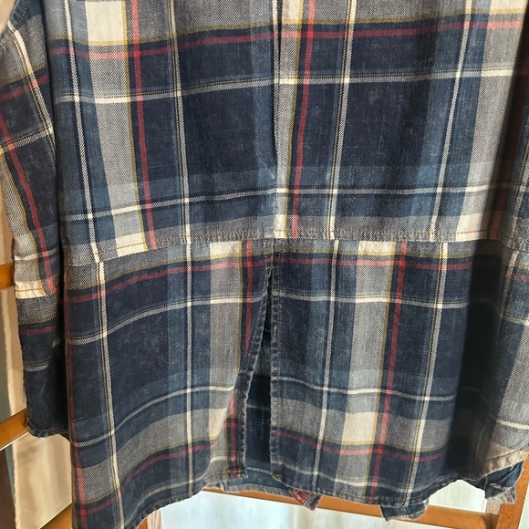 Skies are Blue Plaid Button Down Sleeveless Top Vest Size 1 Western Ware - Picture 3 of 6